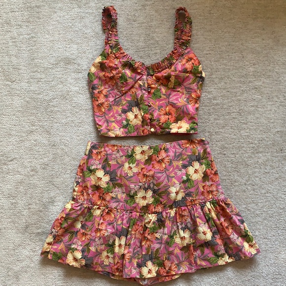 Zara Dresses & Skirts - Printed Skort and Top 2pc Set